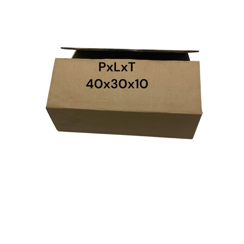 

kardus ukuran 40x30x10 kualitas bahan tebel 6mm cocok untuk packing dengat berat 5kg-10kg