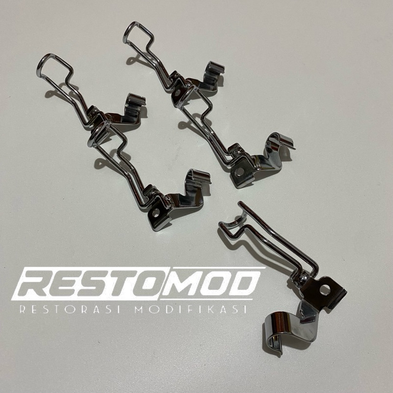 Klem selang rem depan nouvo atas chrome kleman selang rem nouvo holder brake hose nouvo clamp atas