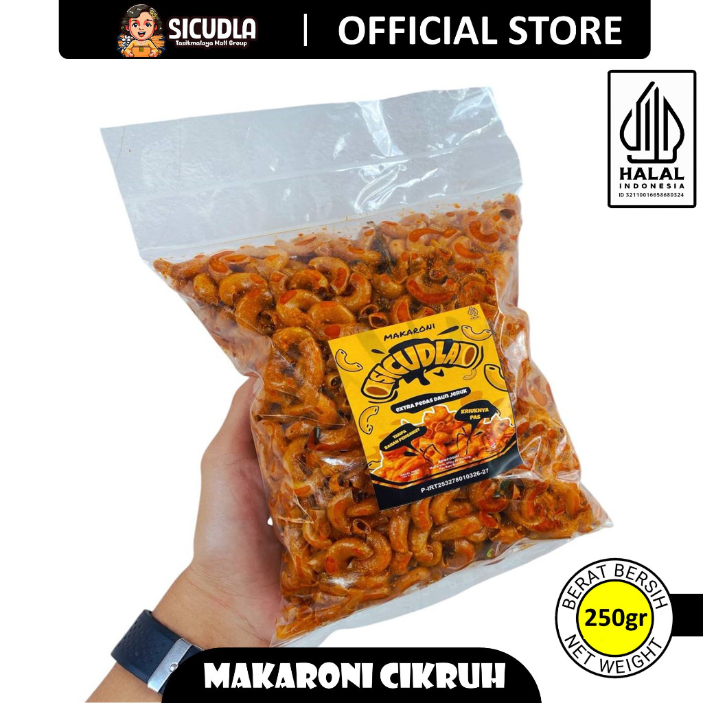 

【PROMO】250gr Makaroni Goreng SICUDLA [Renyah Bumbu Medok Daun Jeruk]