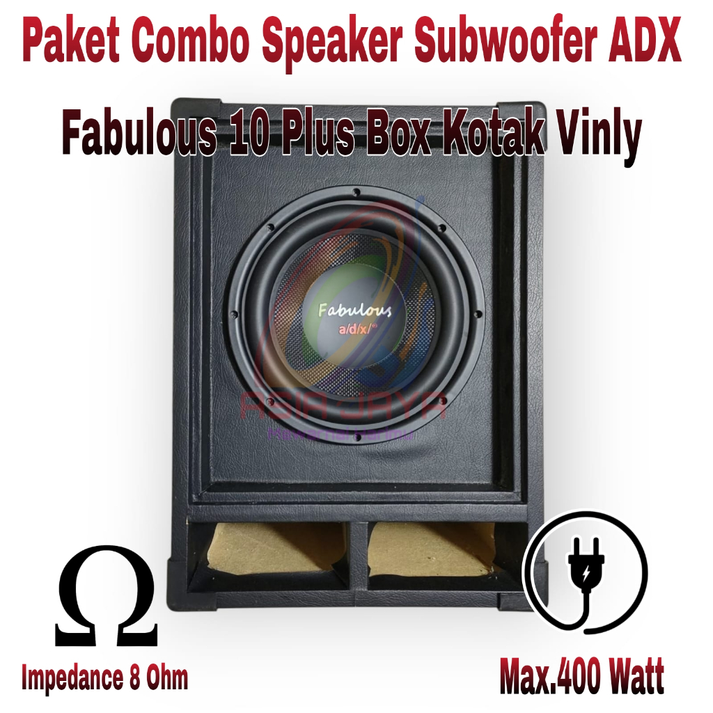 Paket Combo Speaker Subwoofer ADX Fabulous 10 inch Double Coil Plus Box Vinyl 10 Inch