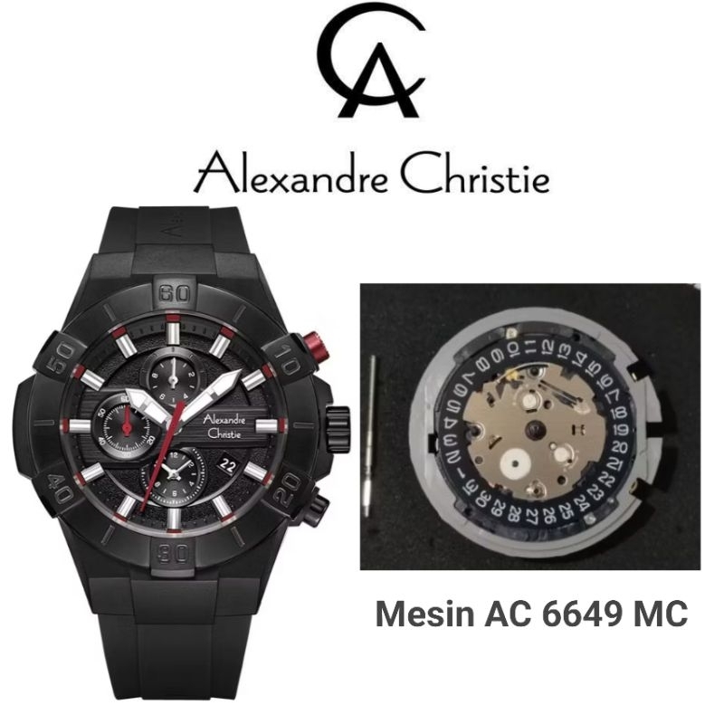 Mesin Jam Tangan Alexandre Christie Type AC 6649 MC / 6649MC Original