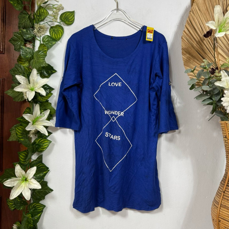 Blouse Kaos Biru Elektrik