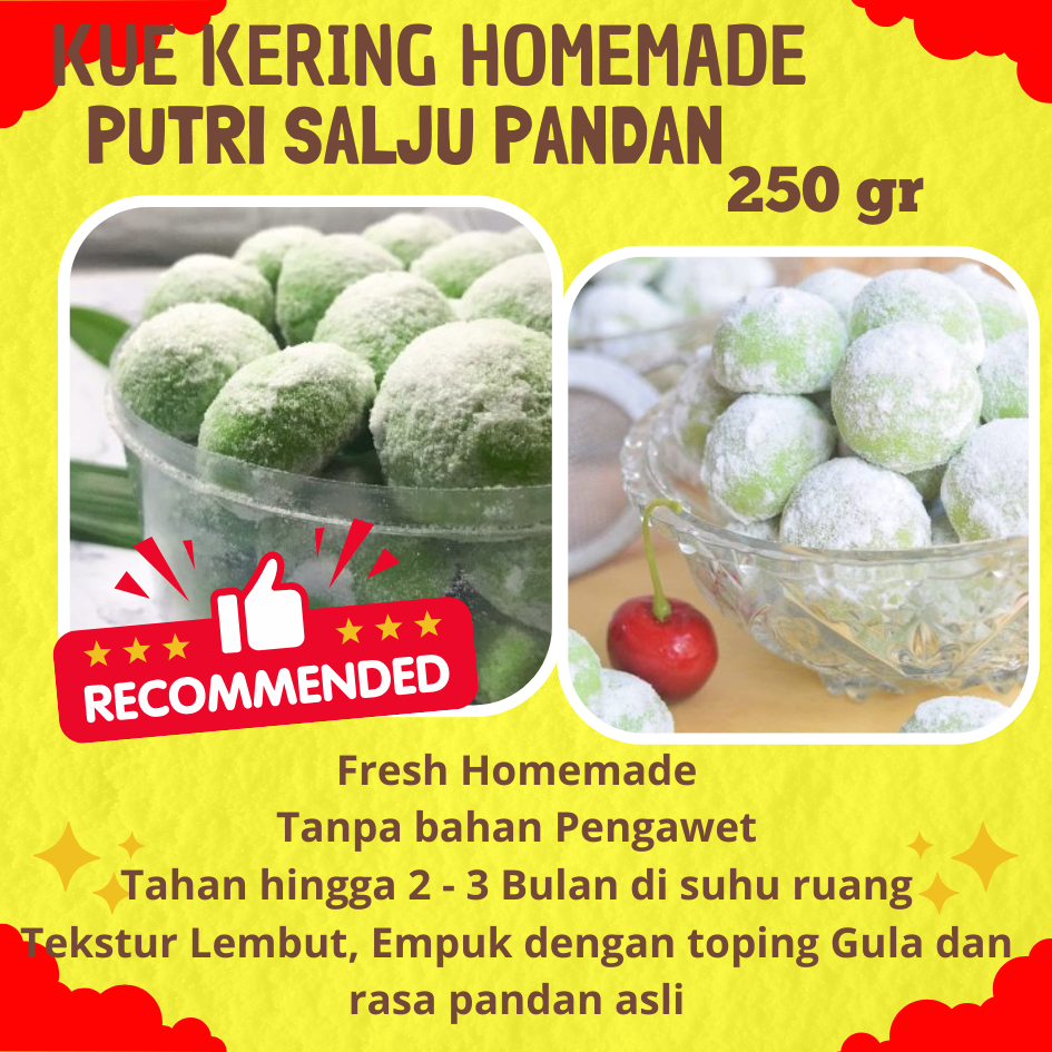 

KUE KERING PUTRI SALJU PANDAN HOMEMADE 250 GRAM / KUE KERING LEBARAN