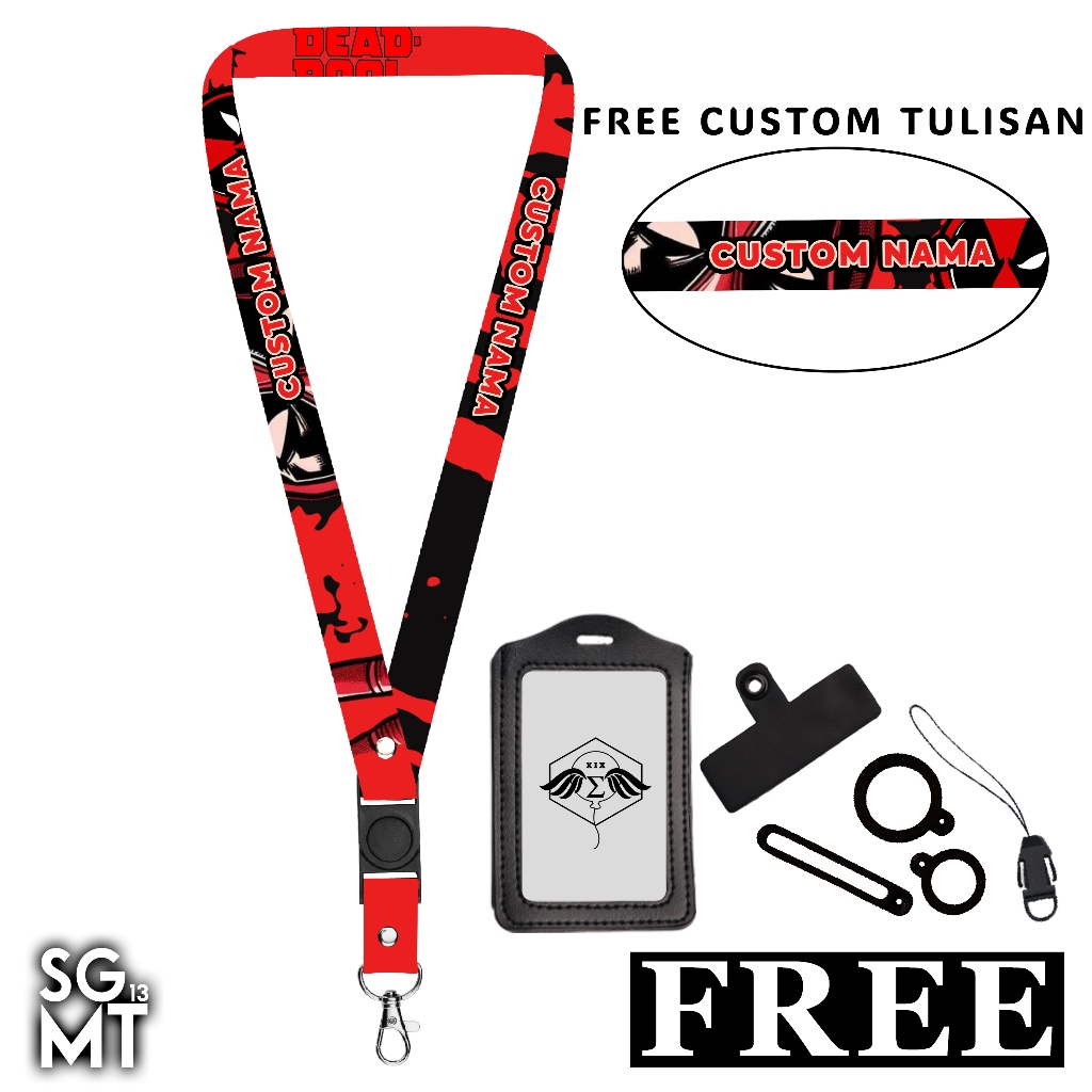

Lanyard Custom Nama Gantungan Card Holder Printing Name Tag Superhero- Sigmat13