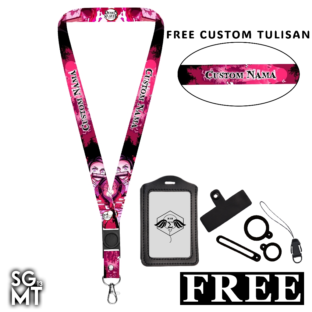 

Lanyard Custom Nama Gantungan Card Holder Printing Name Tag Anime Demon Slayer- Sigmat13
