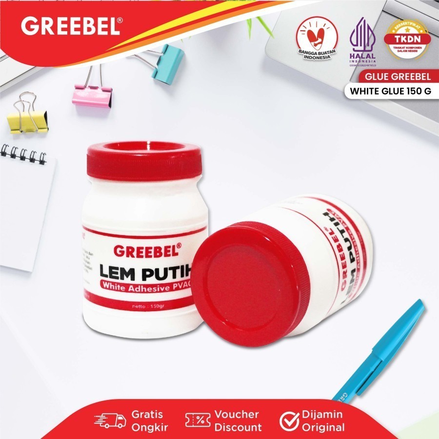 

Lem Greebel White Glue 150gr Botol Lem Perekat Serbaguna