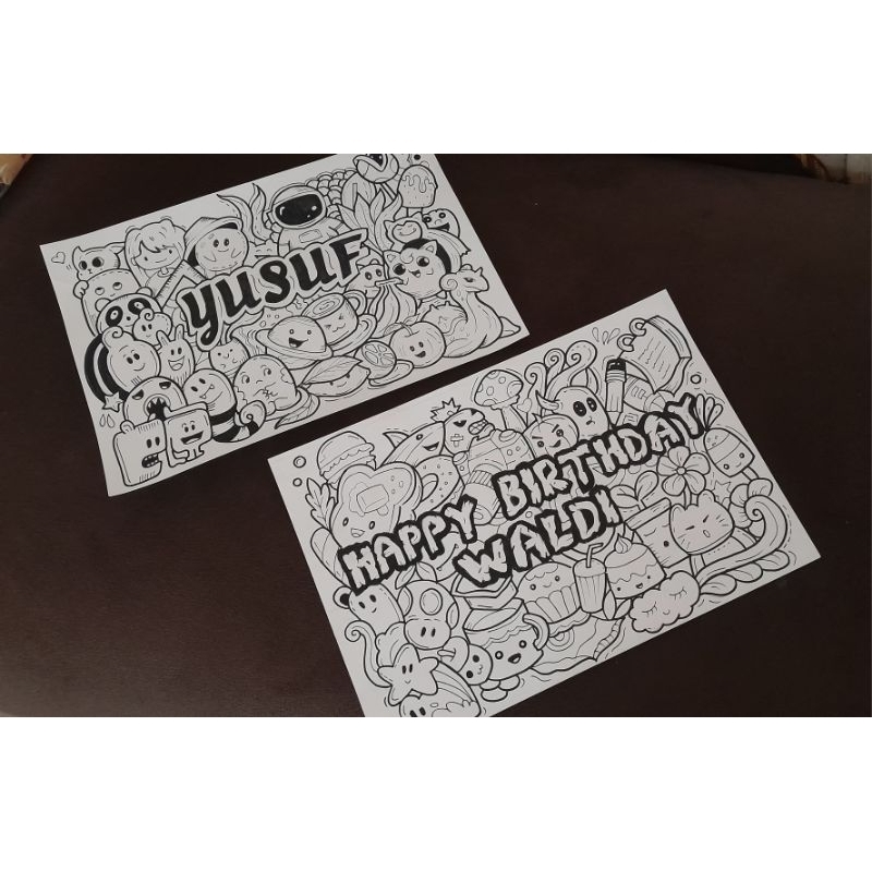 Jasa Gambar DOODLE Art Costume Nama