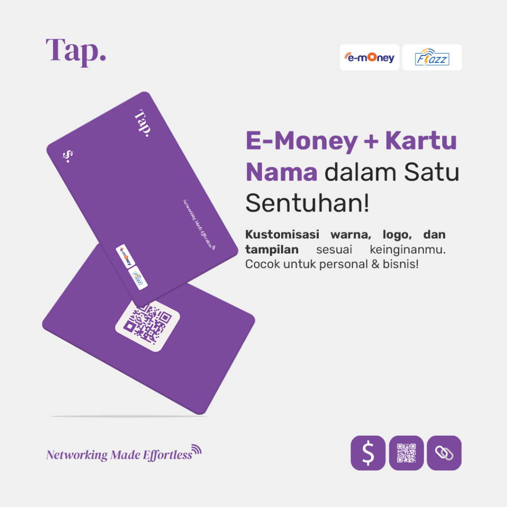 e money & Kartu Nama Pintar | FLAZZ/BNI TAP/ID CARD Print UV Custom | Wajib Baca Deskripsi