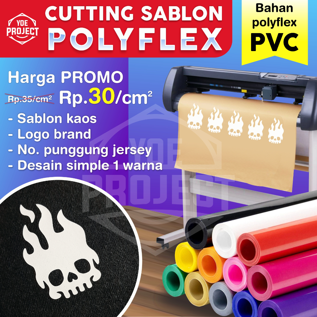 CUSTOM Sablon Setrika Polyflex PVC -  sablon Kaos Tshirt Logo Jersey