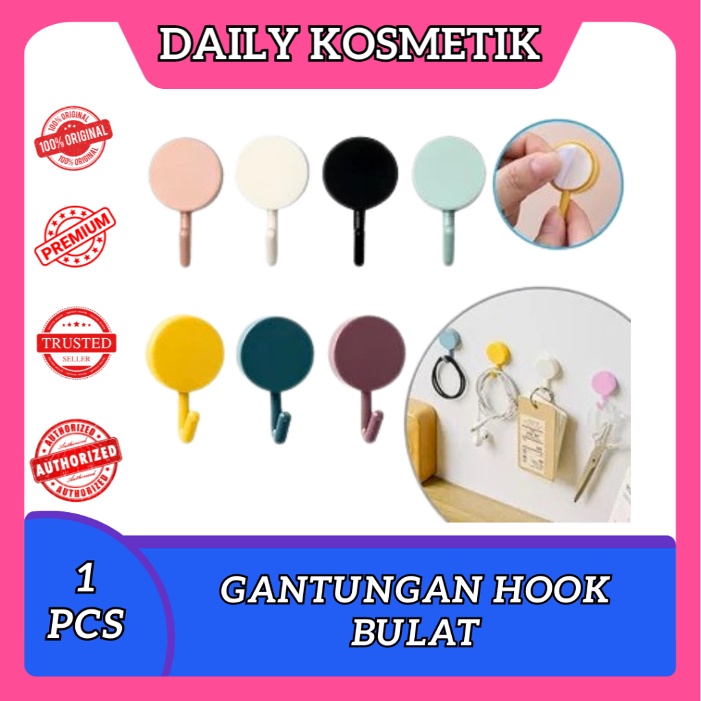 Hook Gantungan Tempel Gantungan Dinding Tempel Kuat Gantungan Dinding Easthetic Hook Gantungan 1Pcs