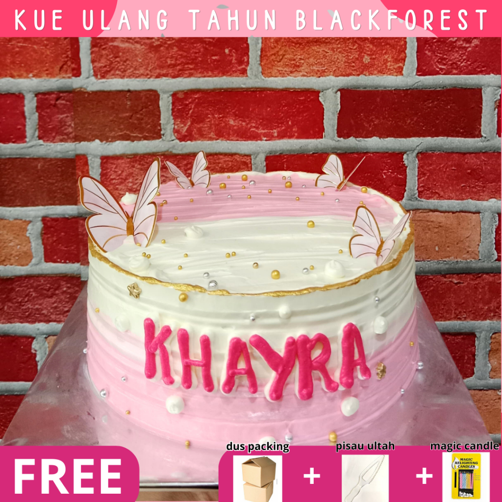 

DEB Korean Cake/Kue Ulang Tahun/Birthday Cake/Blackforest/Kue Ultah/Kupu-Kupu