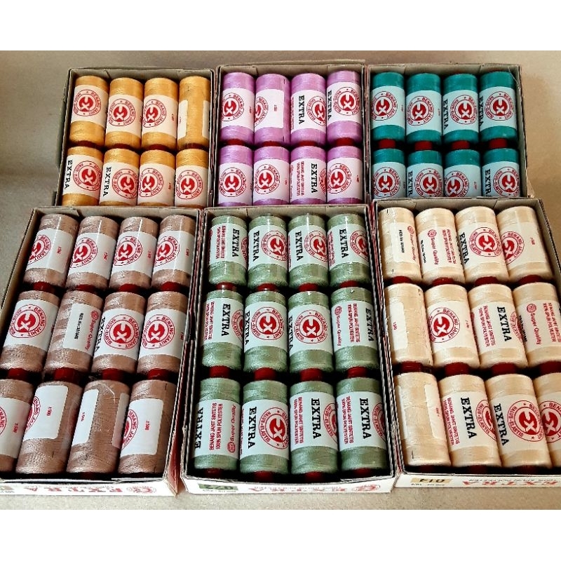 Benang jahit  EXTRA 40 / 2 500 Yard 1 kota  / 12 Pcs 1 lusin Perwarna