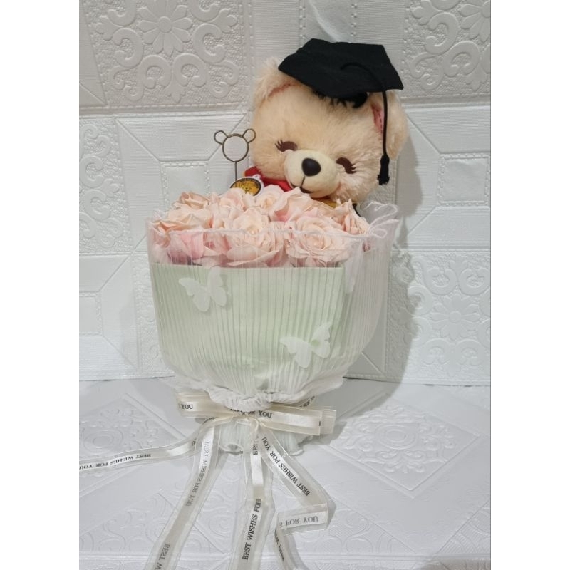 Buket bunga beruang wisuda besar