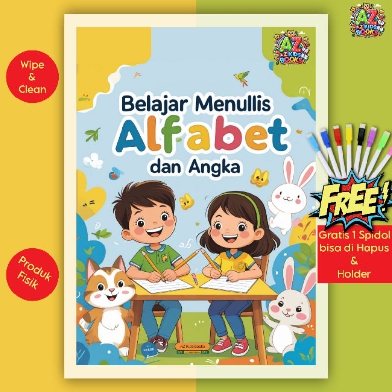 Buku Belajar Menulis Huruf dan Angka untuk anak usia 3 4 5 Tahun pra TK PAUD