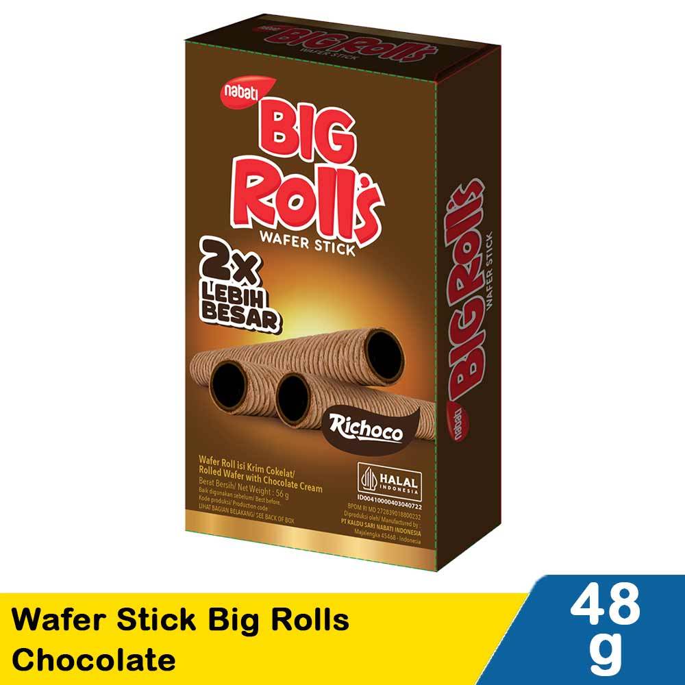 

nabati richoco wafer stick big rolls chocolate 48g / nabati richeese wafer stick big rolls cheese 48g