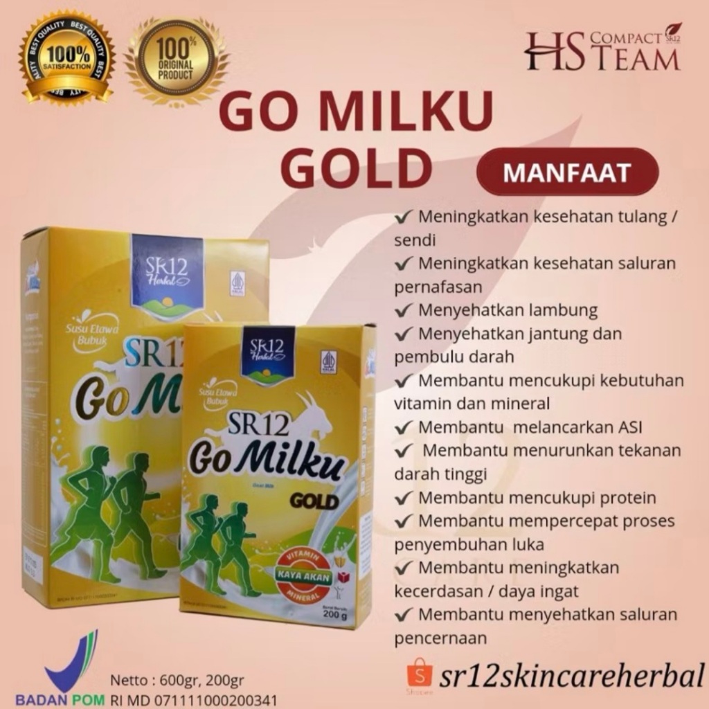 

SEHAT SR12 @LIMPUNG TEAM - GOMILKU GOLD - VARIAN: 600gr - HANYA Rp. 136.000