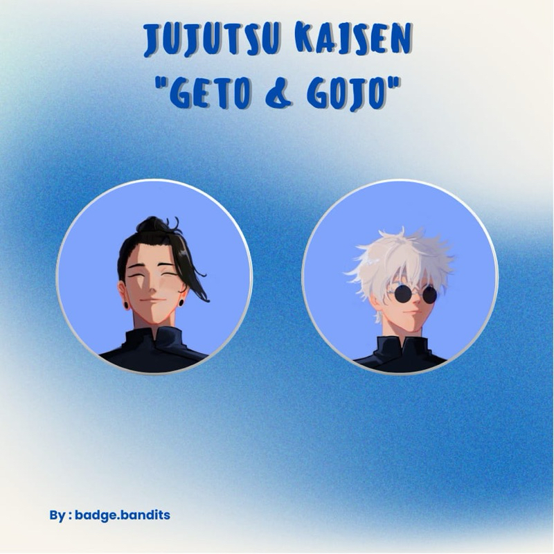 [badge.bandits] Pin Bross Peniti 44mm Jujutsu Kaisen Geto Suguru & Gojo Satoru / Badge 44mm Geto Sug
