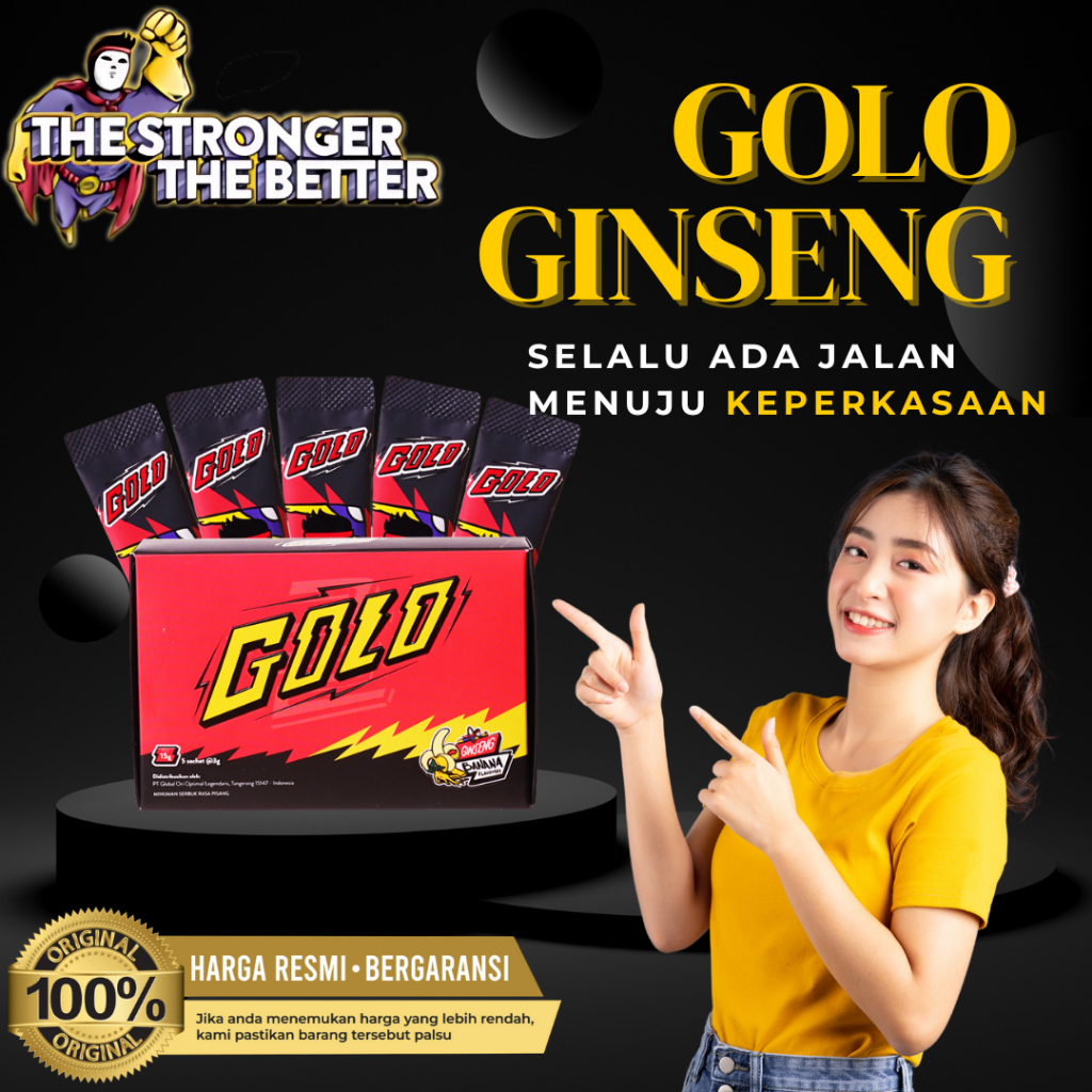 

Mister Golo Ginseng Herbal Powder in Jelly Honey/Banana 1 Box Isi 5 Sachet