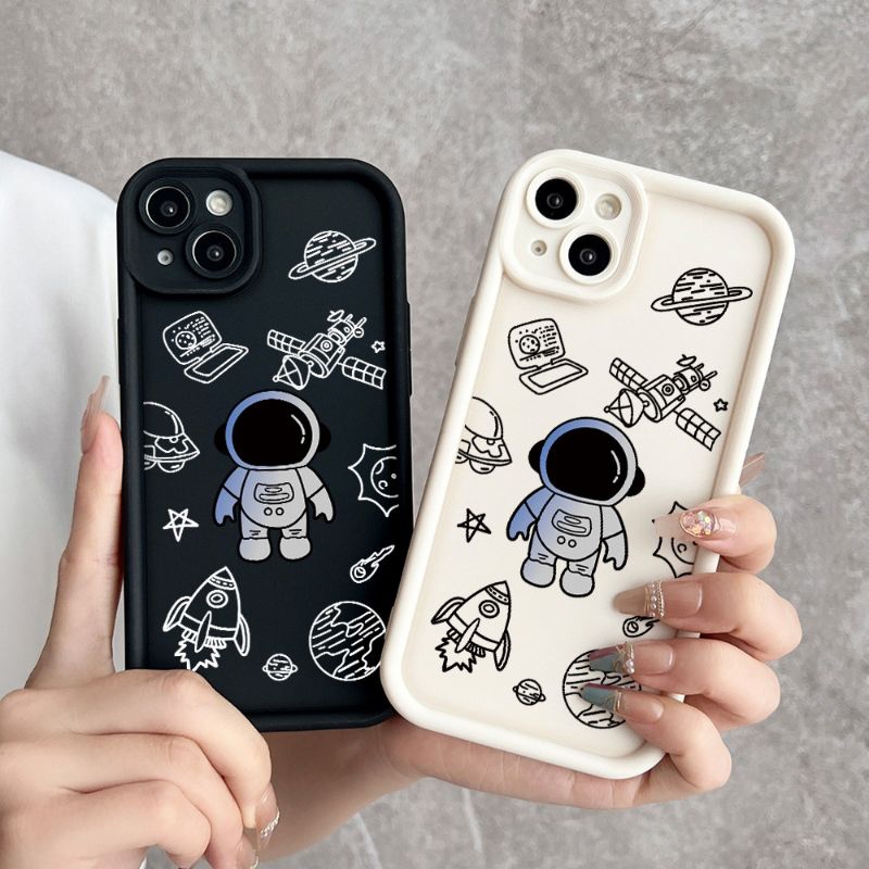 Soft Case Rose Motif Nasa Astronaut for Oppo A15 A15S A16 A54S A17 A17K A18 A38 A3S A31 2020 A36 A76