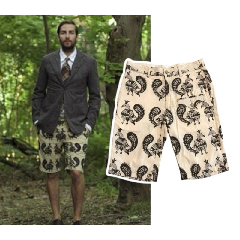 SS12 Engineered Garments Peacock Print Gurkha Shorts