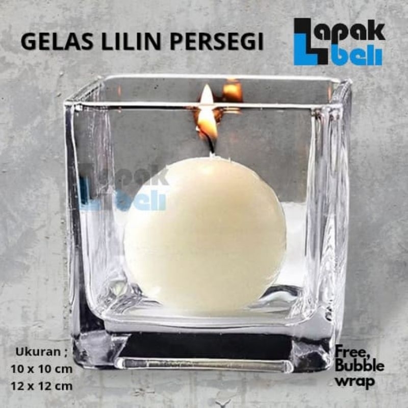GELAS KACA LILIN PERSEGI / GELAS LILIN / JAR CANDLE