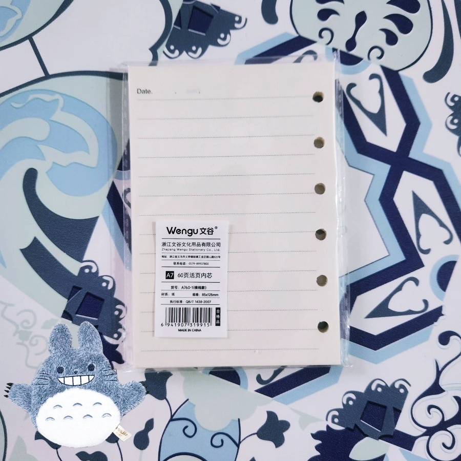 

[1 PAK] WENGU LOOSE LEAF A760-1 ISI BINDER KECIL 6 LUBANG 60 LEMBAR
