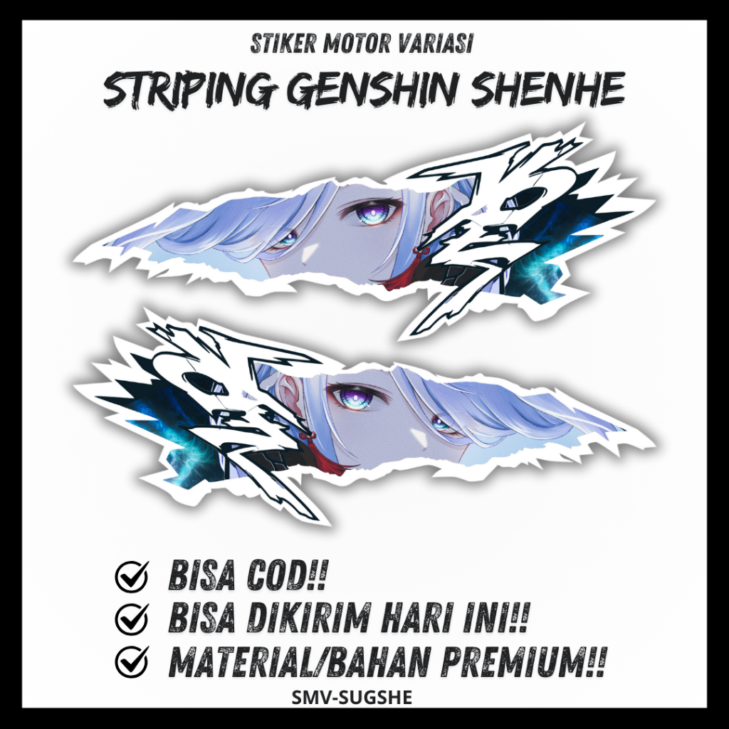 Stiker Striping Shenhe Sticker Anime Shenhe Genshin Impact Universal Kanan Kiri
