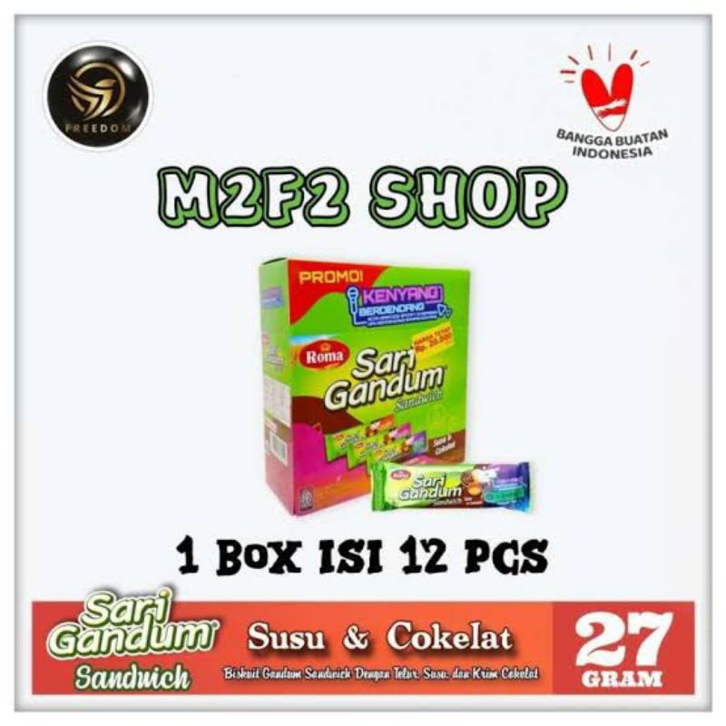 

SARI GANDUM SANDWICH COKLAT 1 BOX ISI 12 PCS