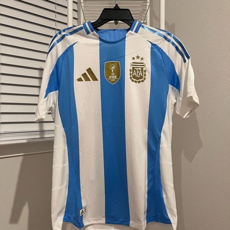 Jersey bola Olahraga Sepakbola Timnas Argentina Home Copa America 2024/grade ORI AAA+/kaos Qualified