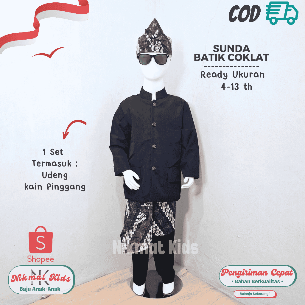 FREE ONGKIR BAJU ADAT SUNDA ANAK LAKI LAKI PAKAIAN BESKAP BASOFI SUNDA PANGSI JAWA BARAT SERAGAM TK