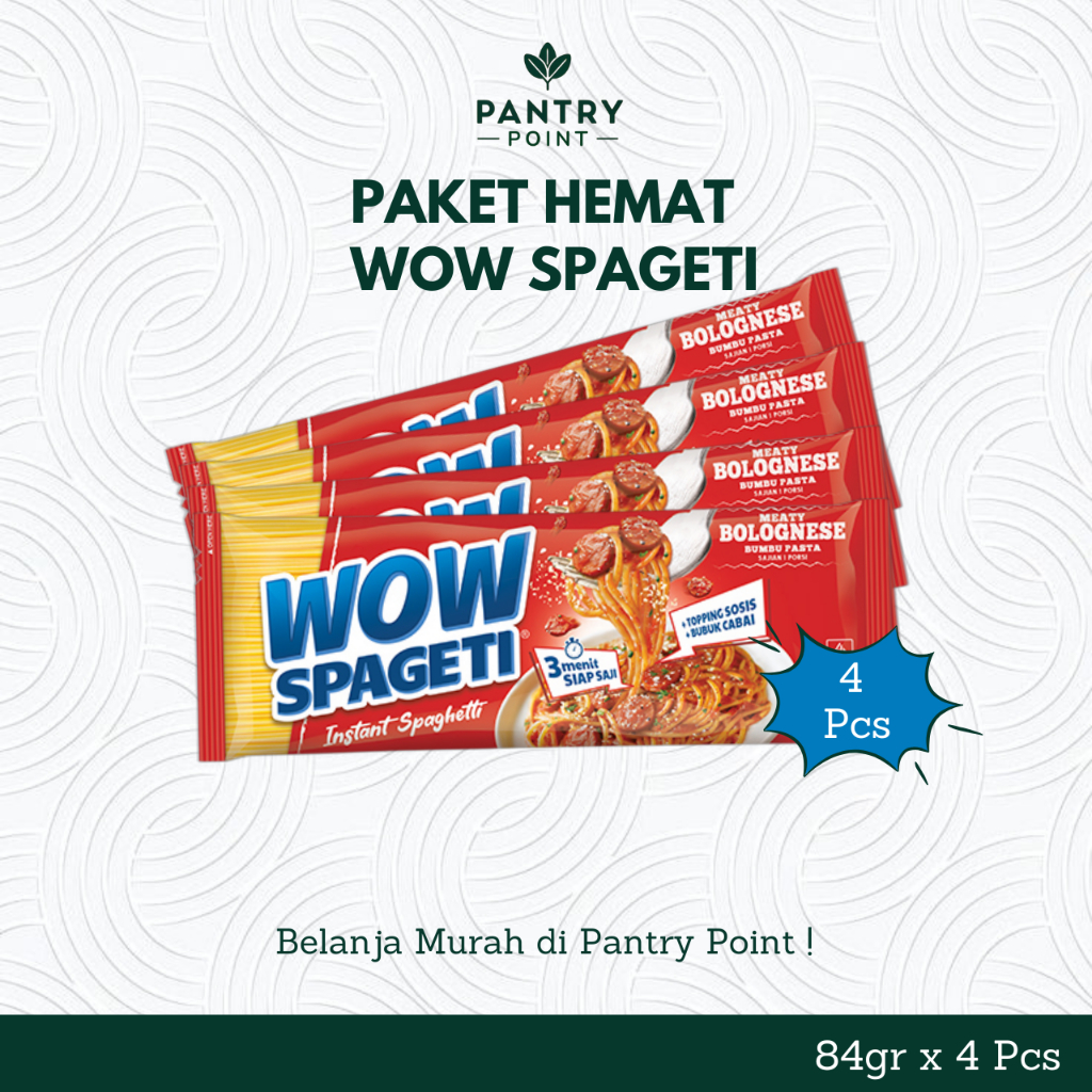 

(4 Pcs) WOW SPAGETI Meaty Bolognese Creamy Carbonara Aglio Olio Pasta Spaghetti