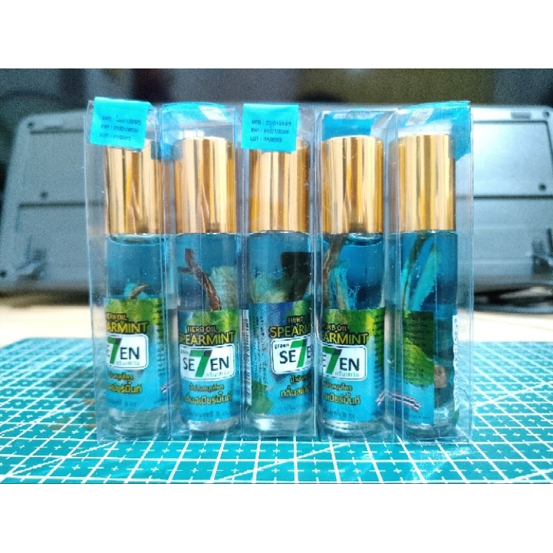 Minyak Angin Green 7 Herb Oil Balm Spearmint Original Green Se7en Thailand 8ml