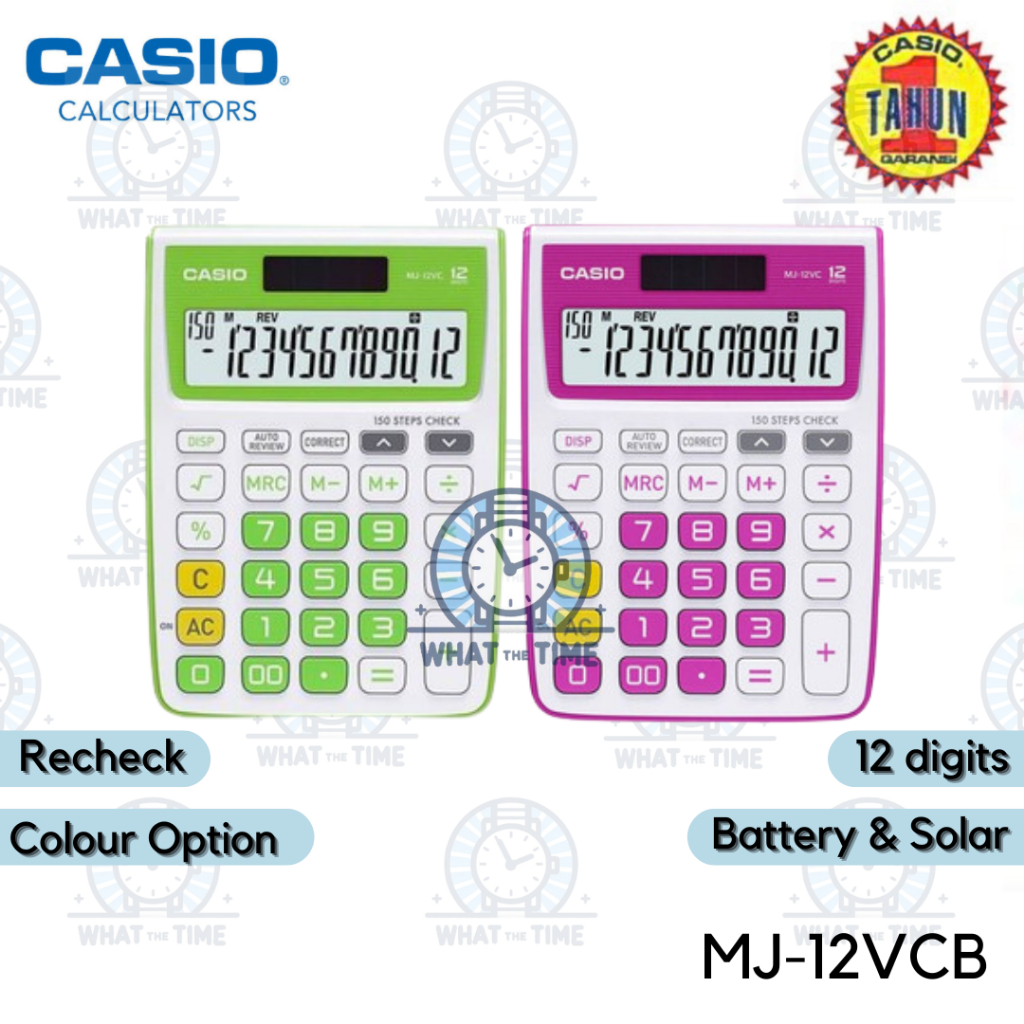 

WTT Kalkulator CASIO MJ-12VCB Kalkulator MJ 12 Meja/Office 12 digit Calculator MJ12VCB