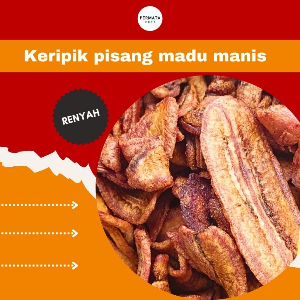 

Keripik pisang madu manis 100 gr/cemilan keripik pisang/snack keripik pisang madu