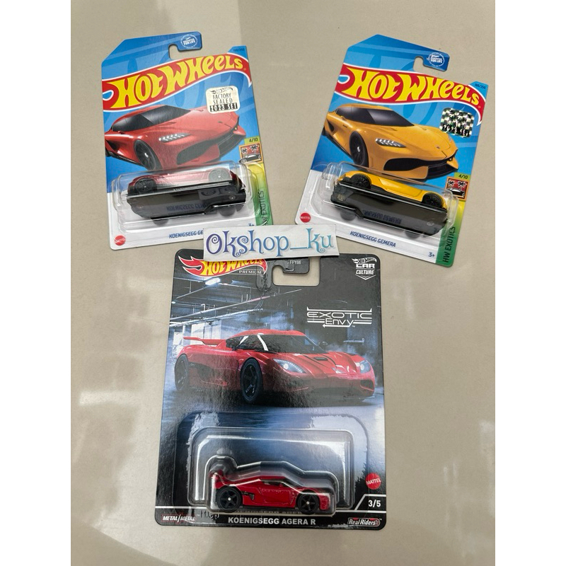 Hotwheels Koenigsegg Gemera Factory Sealed 2023 & Koenigsegg Agera R Premium