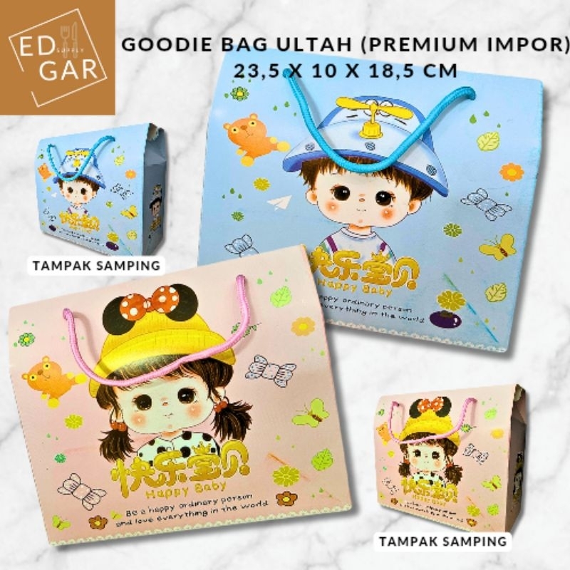 

goodie bag ultah anak IMPOR PREMIUM / souvenir lahiran tas ulang tahun paperbag paper bag birthday