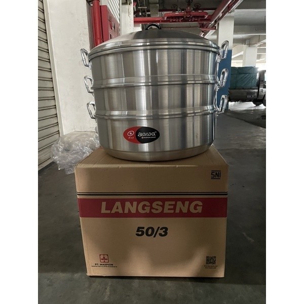 Maspion Panci kukus / Langseng Jawa 50cm 3 susun - Kukusan Serbaguna 3 Susun