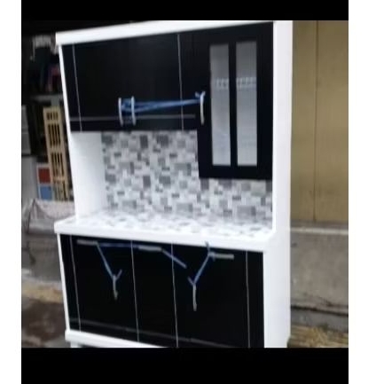 Lemari Dapur Rak Piring Kayu Minimalis 3 Pintu
