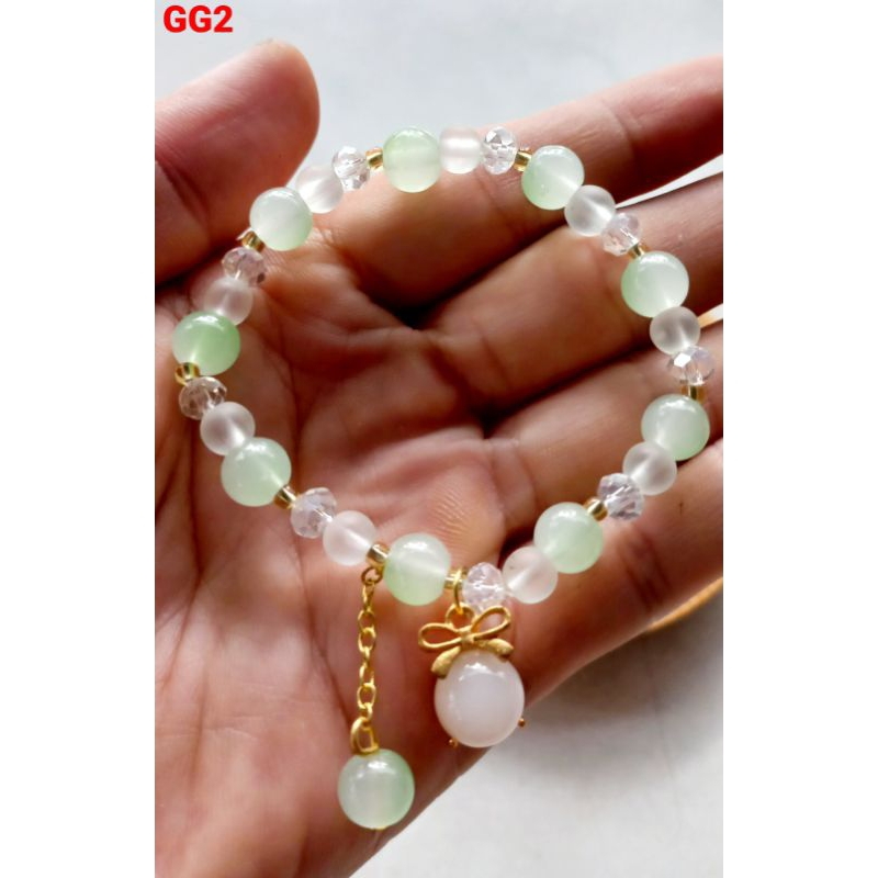 GG Gelang Kristal Manik Wanita Anggun Import High Quality 100%