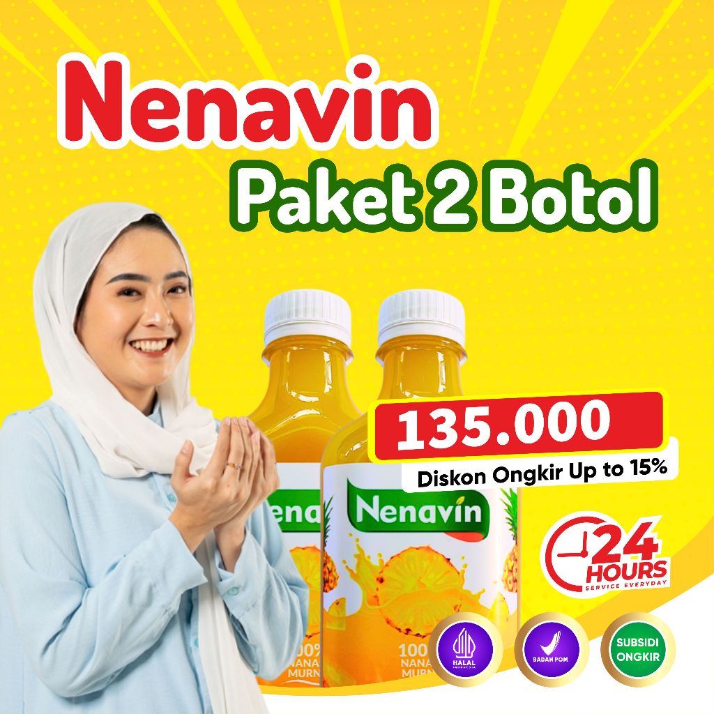 

Nenavin 2 Botol PROMO DISKON – Cuka Nanas Murni 100% Alami