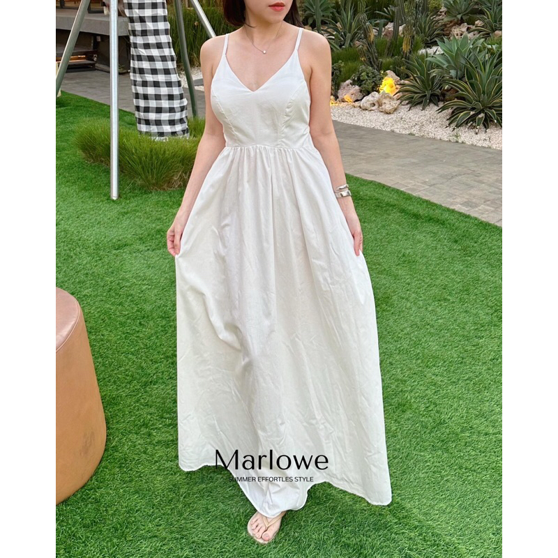 Poplin White Dress With Bra Cup
