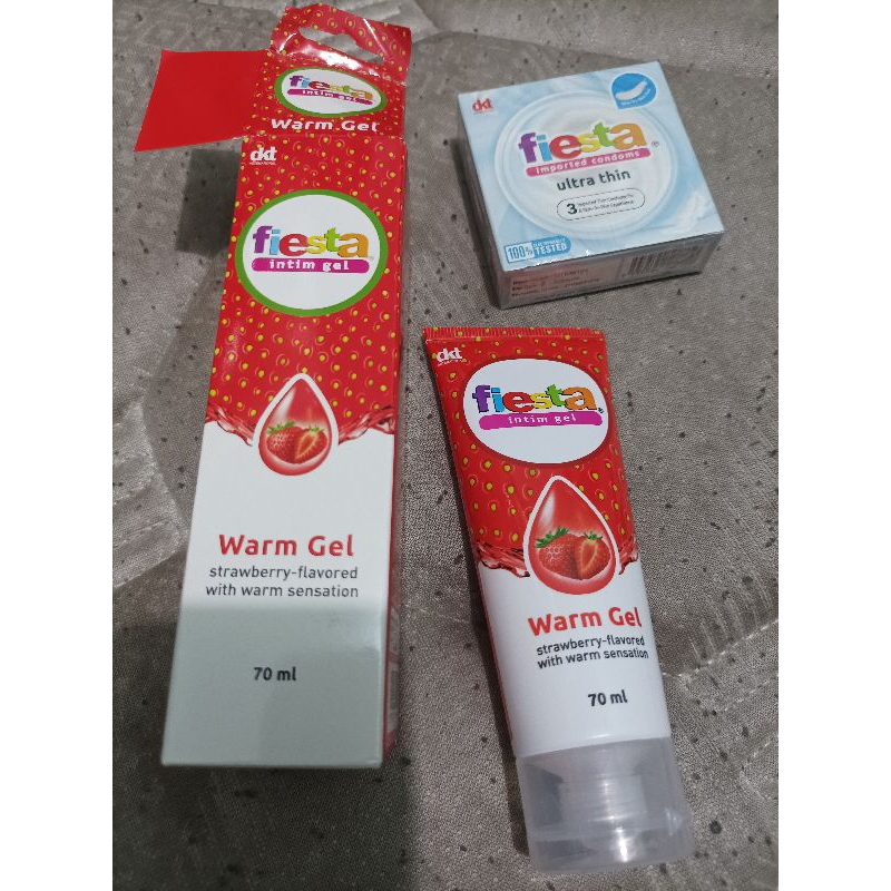 Paket fiesta lubricants 70 ml + fiesta ultra thin isi 3 / kondom promo / sutra / pelumas / privasi a