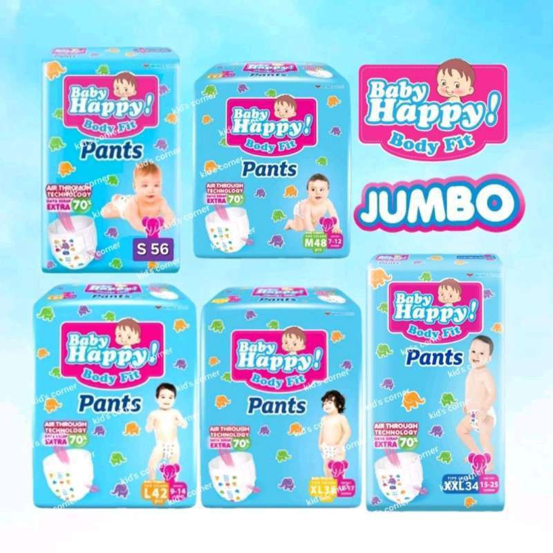 BABY HAPPY PANTS [PAKET 2BALL] S56, M48, L42, XL38, XXL34