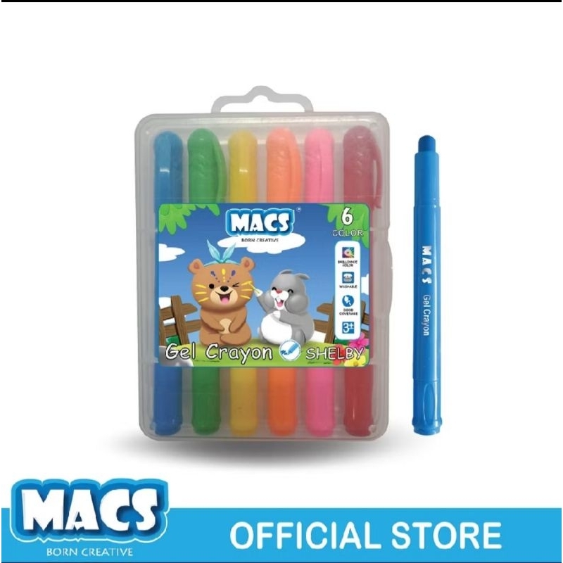 

GEL CRAYON 6 COLOR SHELBY MACS
