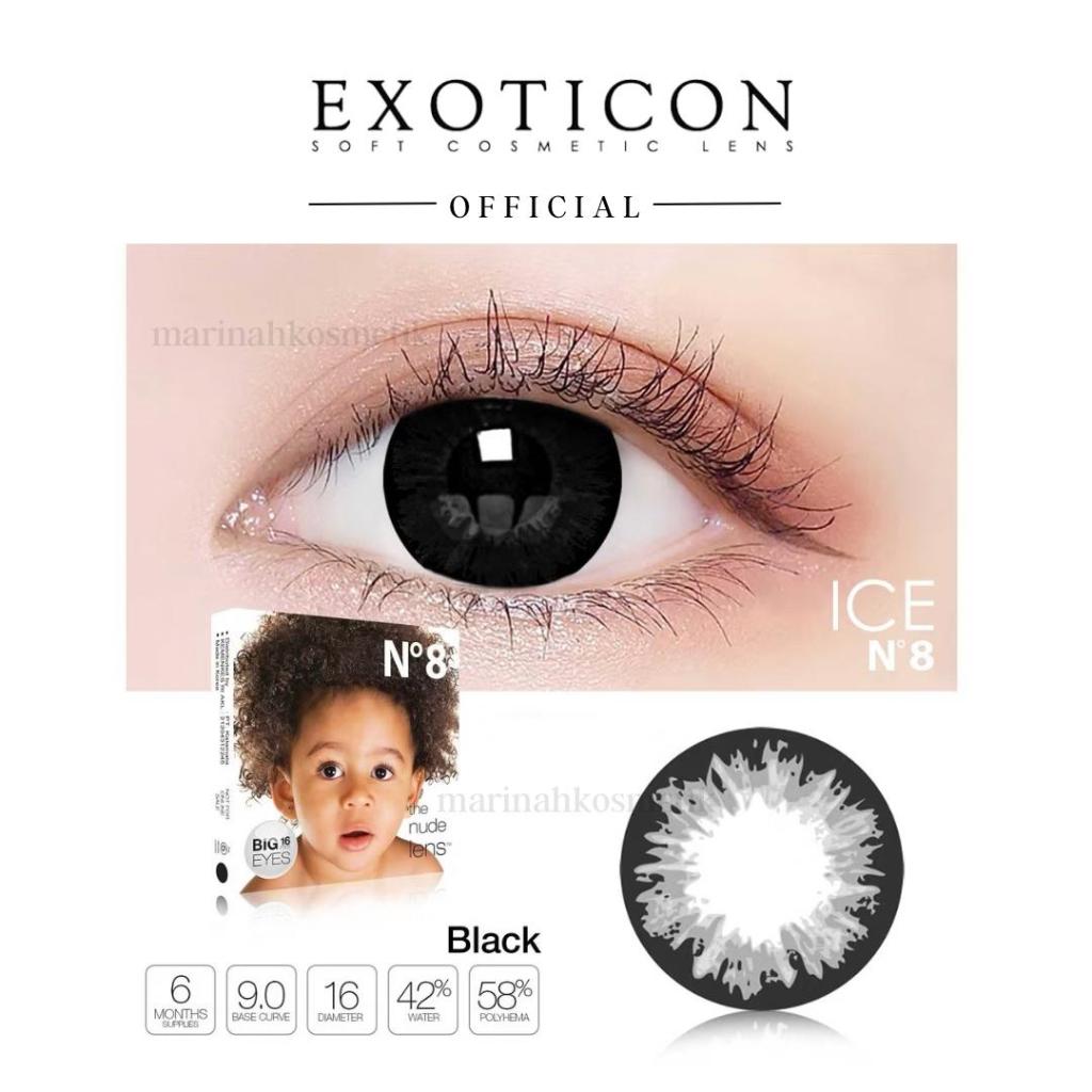 EXOTICON 🅼🅰🆁🅸🅽🅰🅷 Softlens - Ice N8 Black - Grey - Hazel
