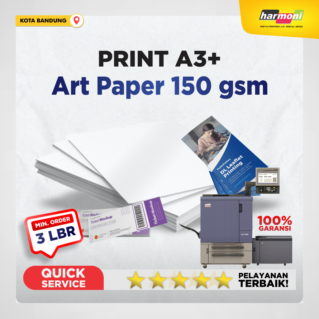 

Print Art Paper 150 gsm A3 + | Leaflet Brosur Daftar Menu Poster Voucher Kupon