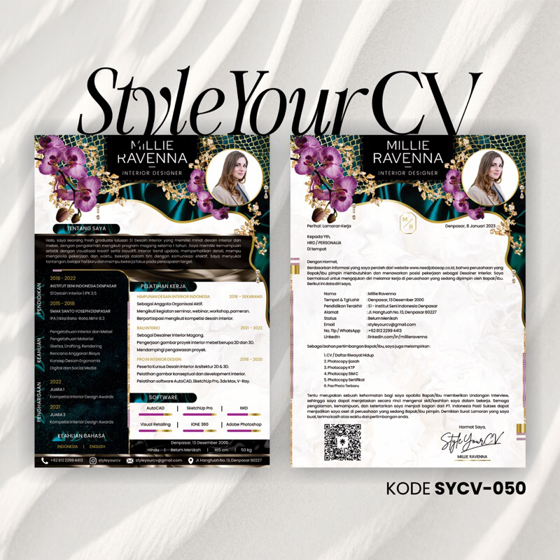 

BELI 1 CV & Surat Lamaran Digital KODE SYCV-050