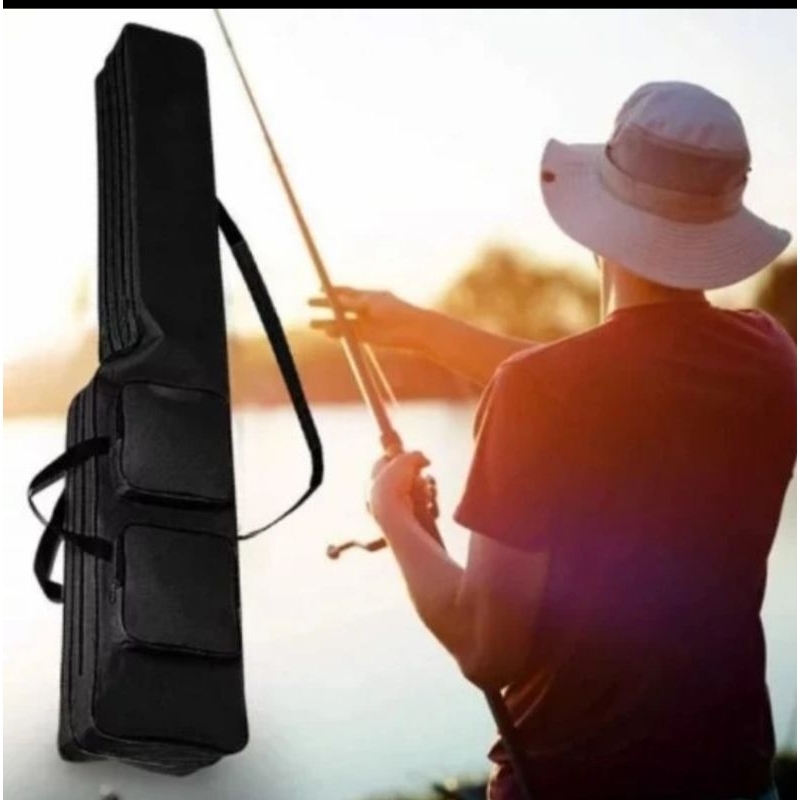 Tas penyimpanan joran pancing 2in 1 tas joran 80Cm 3 joran