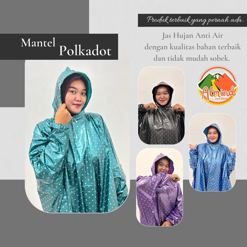 JAS HUJAN PONCO/KELELAWAR MOTIF POLKADOT