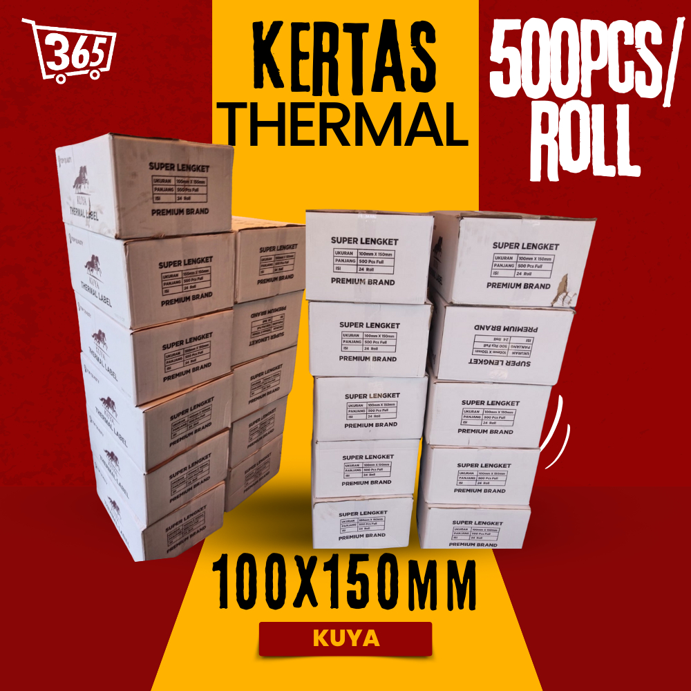 

InJO KUYA Label Stiker Thermal Premium 100x150mm Waterproof isi 500pcs Tidak Luntur Kualitas Premium